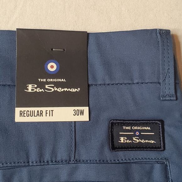 Ben Sherman Men's Size 30 NWT Stretch Chino Shorts Regular Fit Blue - Picture 4 of 8